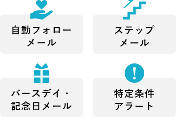 バースデイや来店フォローなど自動フォロー機能が充実